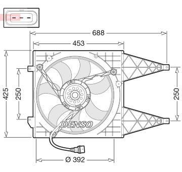 Větrák, chlazení motoru DENSO DER32015