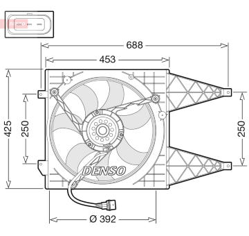 Větrák, chlazení motoru DENSO DER32016