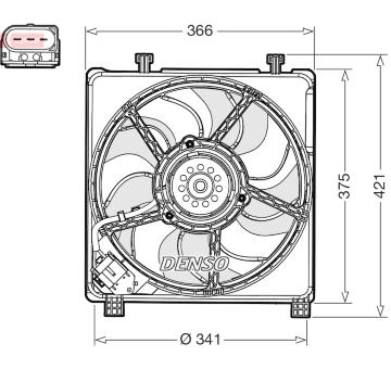 Větrák, chlazení motoru DENSO DER32017