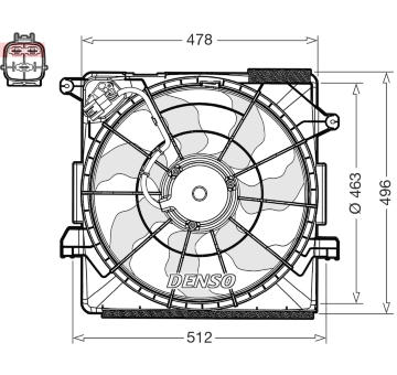 Větrák, chlazení motoru DENSO DER43000