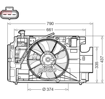 Větrák, chlazení motoru DENSO DER50004