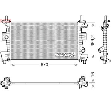 Chladič, chlazení motoru DENSO DRM10114