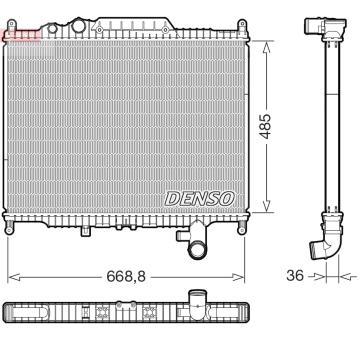 Chladič, chlazení motoru DENSO DRM14003