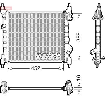 Chladič, chlazení motoru DENSO DRM15014