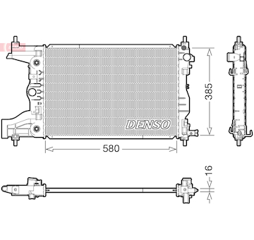 Chladič, chlazení motoru DENSO DRM15016