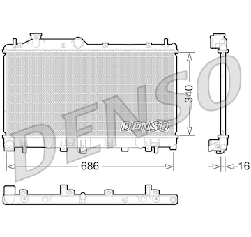 Chladič, chlazení motoru DENSO DRM36013