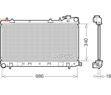 Chladič, chlazení motoru DENSO DRM36017