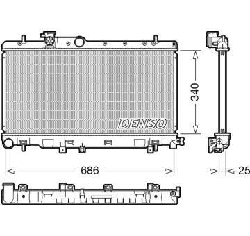 Chladič, chlazení motoru DENSO DRM36020