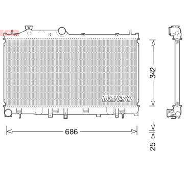 Chladič, chlazení motoru DENSO DRM36022