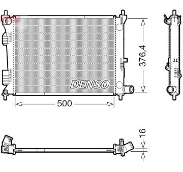 Chladič, chlazení motoru DENSO DRM41017