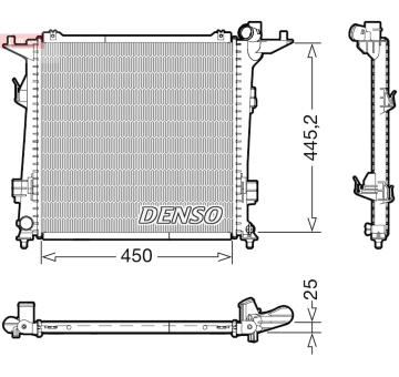 Chladič, chlazení motoru DENSO DRM43006