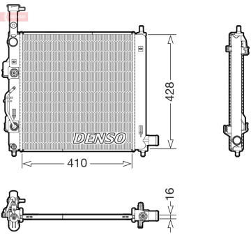 Chladič, chlazení motoru DENSO DRM43015