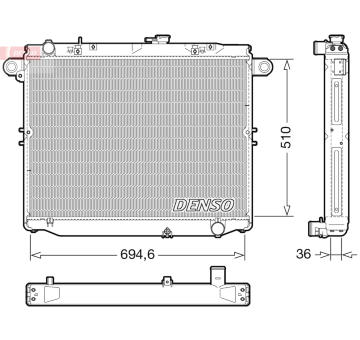 Chladič, chlazení motoru DENSO DRM50139