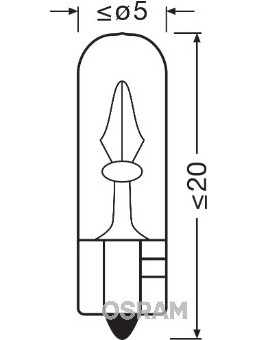 Autožárovka Osram 12V 2,3W W2x4.6d celosklo OS2723