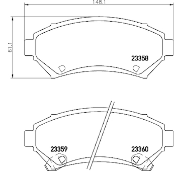 Sada brzdových destiček, kotoučová brzda MINTEX MDB1824