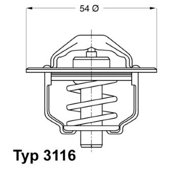 Termostat, chladivo BorgWarner (Wahler) 3116.82D