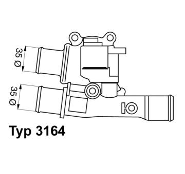 Termostat, chladivo BorgWarner (Wahler) 3164.88