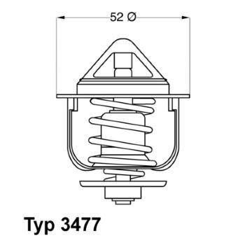 Termostat, chladivo BorgWarner (Wahler) 3477.88D