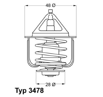 Termostat, chladivo BorgWarner (Wahler) 3478.82D