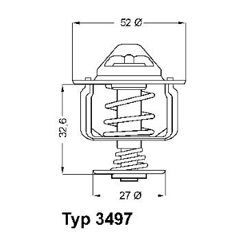 Termostat, chladivo BorgWarner (Wahler) 3497.88D