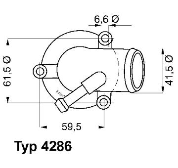 Termostat, chladivo BorgWarner (Wahler) 4286.87D