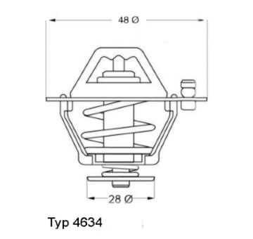 Termostat, chladivo BorgWarner (Wahler) 4634.76