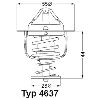 Termostat, chladivo BorgWarner (Wahler) 4637.82D