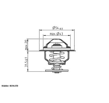 Termostat, chladivo BorgWarner (Wahler) 4820.87D