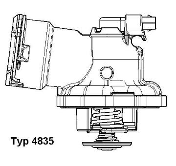Termostat, chladivo BorgWarner (Wahler) 4835.87D
