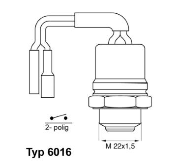 Teplotní spínač, větrák chladiče WAHLER 6016.92