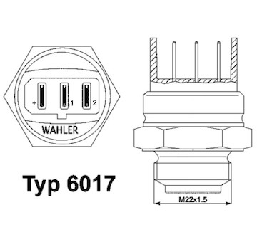 Teplotní spínač, větrák chladiče WAHLER 6017.95D