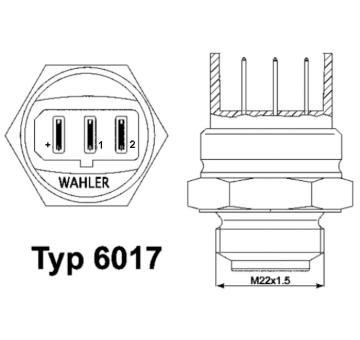 Teplotní spínač, větrák chladiče WAHLER 6017.85D