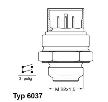 Teplotní spínač, větrák chladiče BorgWarner (Wahler) 6037.95D