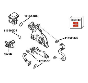 Spätné vedenie výfukových plynov BorgWarner (Wahler) 7900382