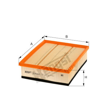 Vzduchový filtr HENGST FILTER E243L01