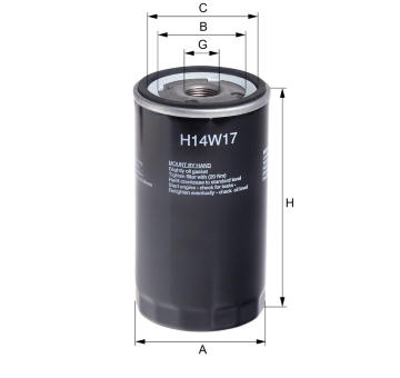 Olejový filtr HENGST FILTER H14W17