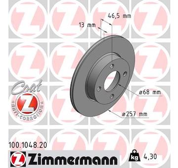 Brzdový kotouč ZIMMERMANN 100.1048.20