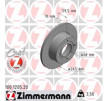 Brzdový kotouč ZIMMERMANN 100.1205.20