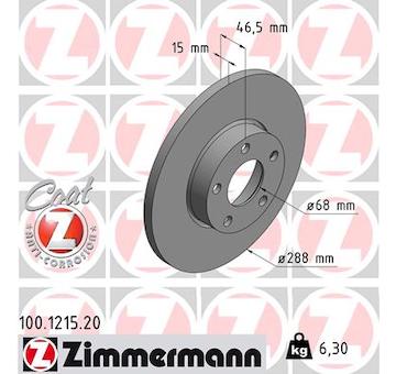 Brzdový kotouč ZIMMERMANN 100.1215.20