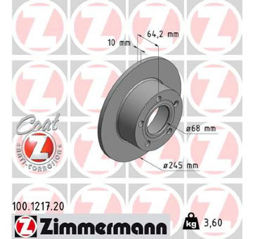 Brzdový kotouč ZIMMERMANN 100.1217.20