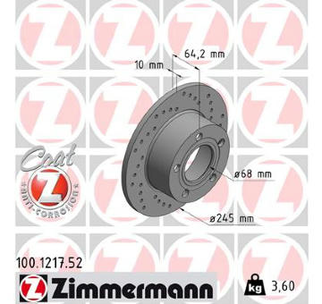 Brzdový kotouč ZIMMERMANN 100.1217.52