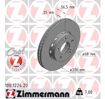 Brzdový kotouč ZIMMERMANN 100.1224.20