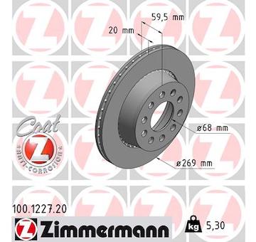 Brzdový kotouč ZIMMERMANN 100.1227.20