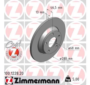 Brzdový kotouč ZIMMERMANN 100.1228.20