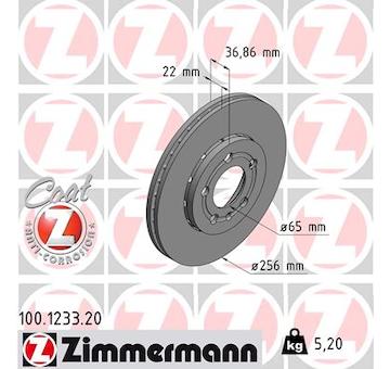 Brzdový kotúč ZIMMERMANN 100.1233.20