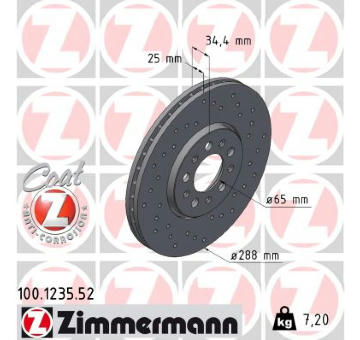 Brzdový kotouč ZIMMERMANN 100.1235.52