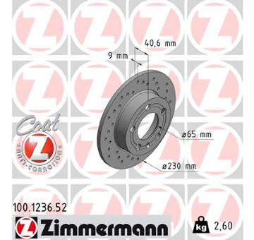 Brzdový kotúč ZIMMERMANN 100.1236.52