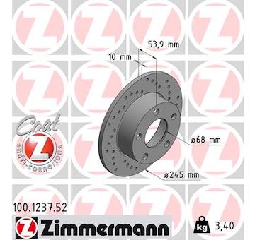 Brzdový kotouč ZIMMERMANN 100.1237.52