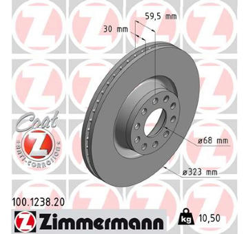 Brzdový kotouč ZIMMERMANN 100.1238.20