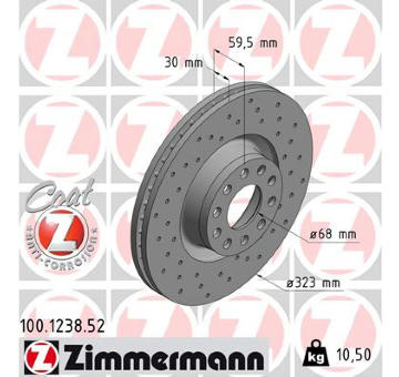 Brzdový kotouč ZIMMERMANN 100.1238.52